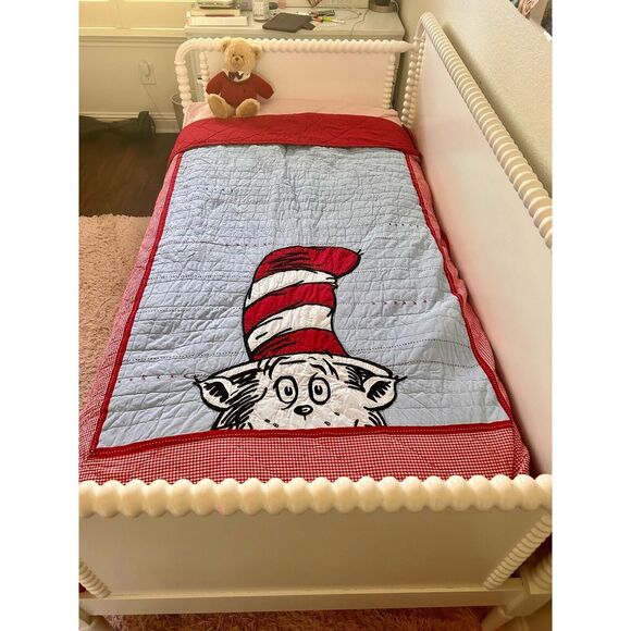 Pottery Barn Other - Pottery Barn Kids TWIN Dr Seuss Cat in the Hat Bed Quilt HTF Retired EUC